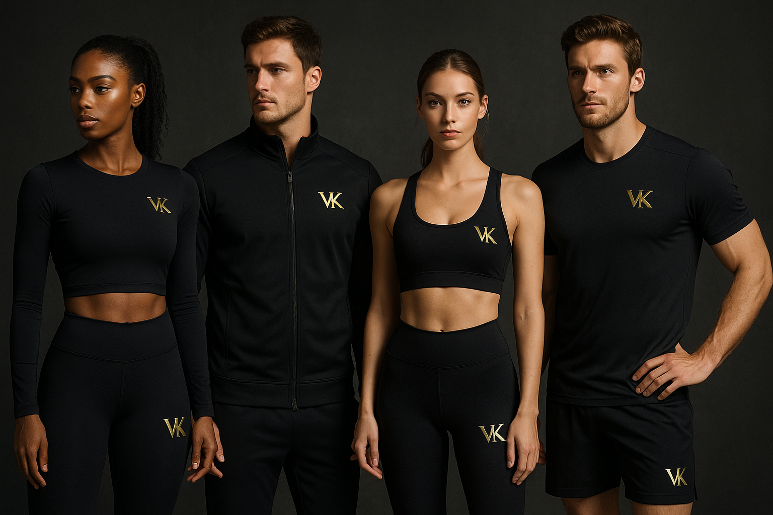 athletes wearing expensive athletic wear with VK gold logo